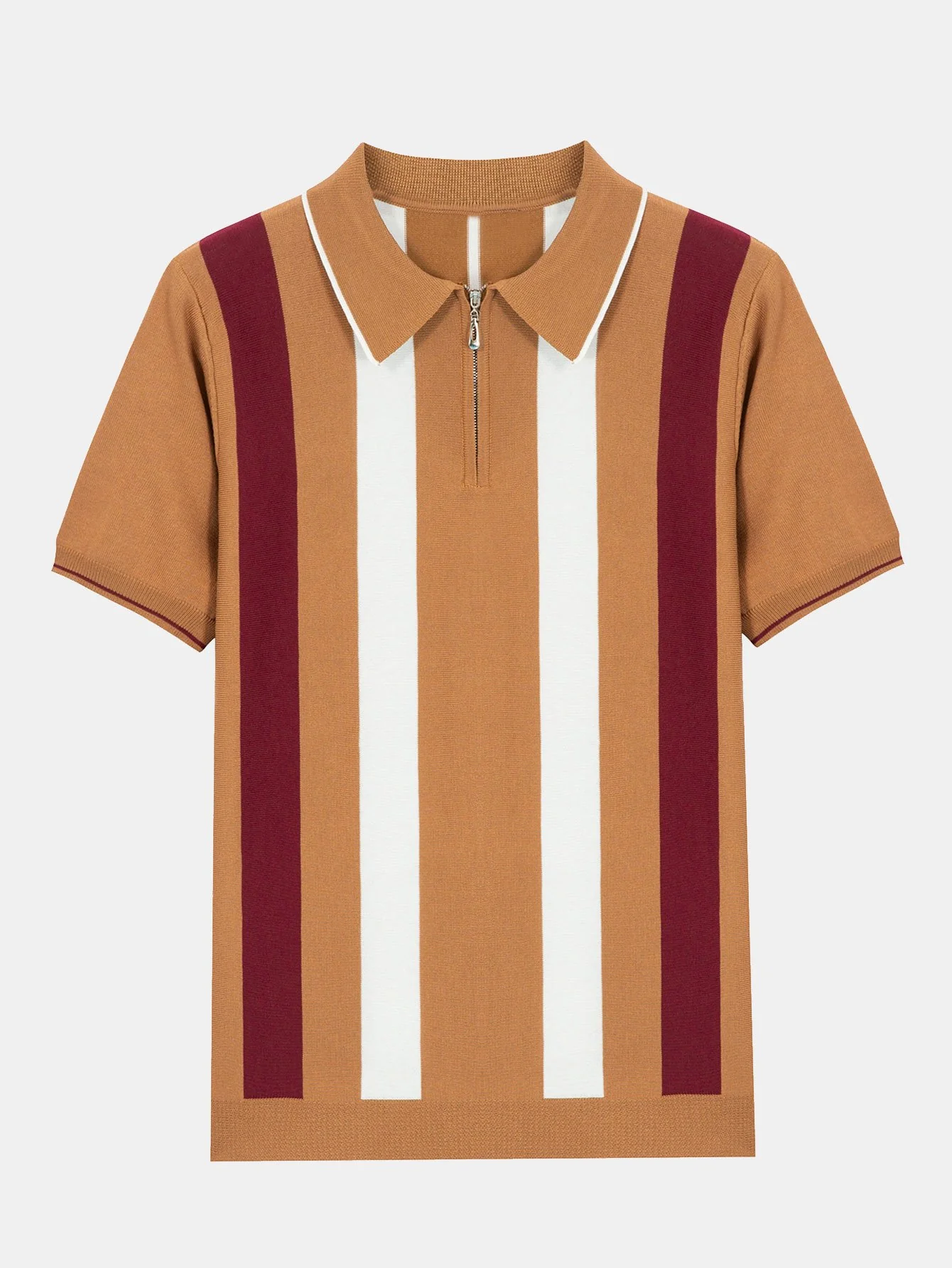 Gestreifter Zip-Pullover Polo - Image 5