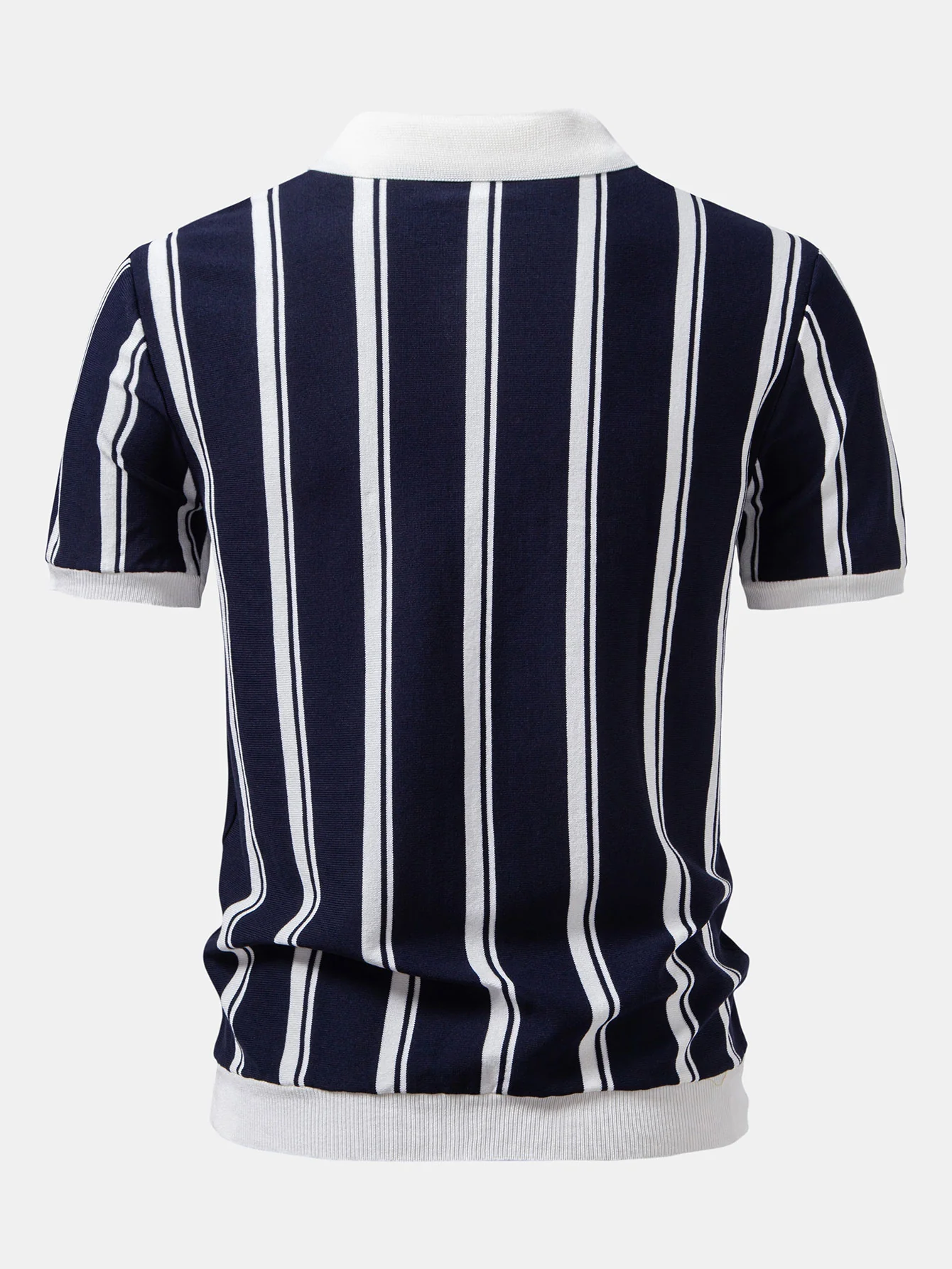 Gestreiftes Strick-Poloshirt mit Reißverschluss - Image 2
