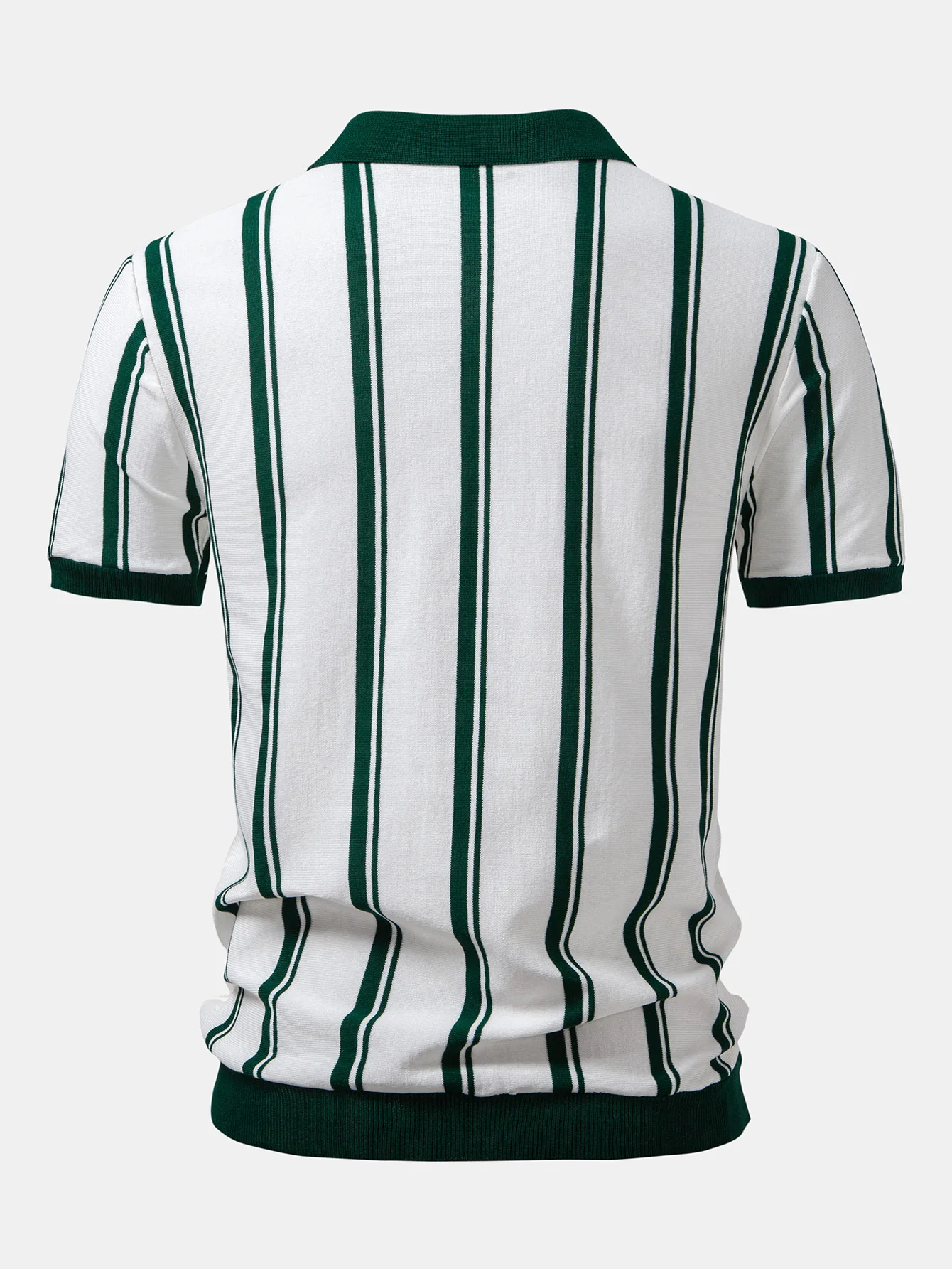 Gestreiftes Strick-Poloshirt mit Reißverschluss - Image 4