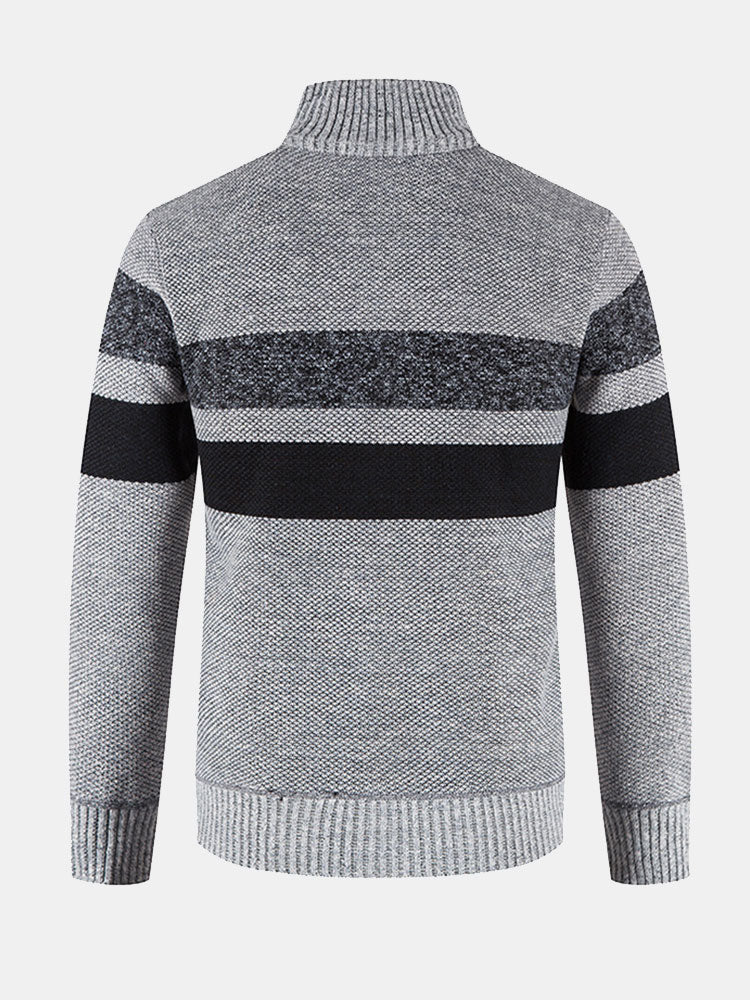 Gestreifter Reißverschluss-Pullover - Image 10