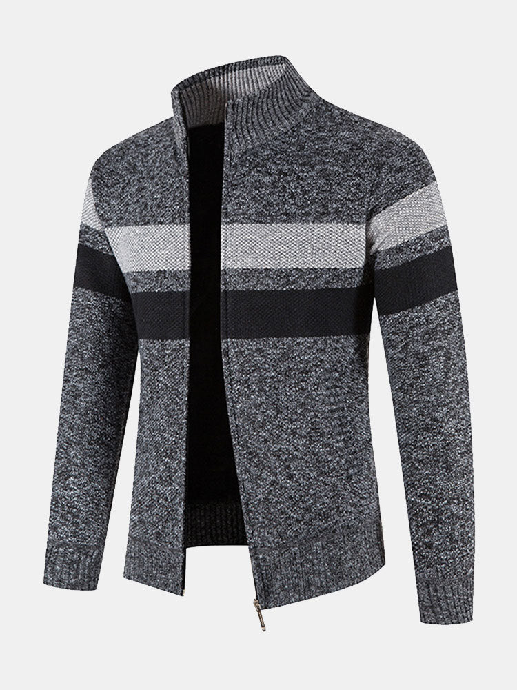 Gestreifter Reißverschluss-Pullover - Image 2