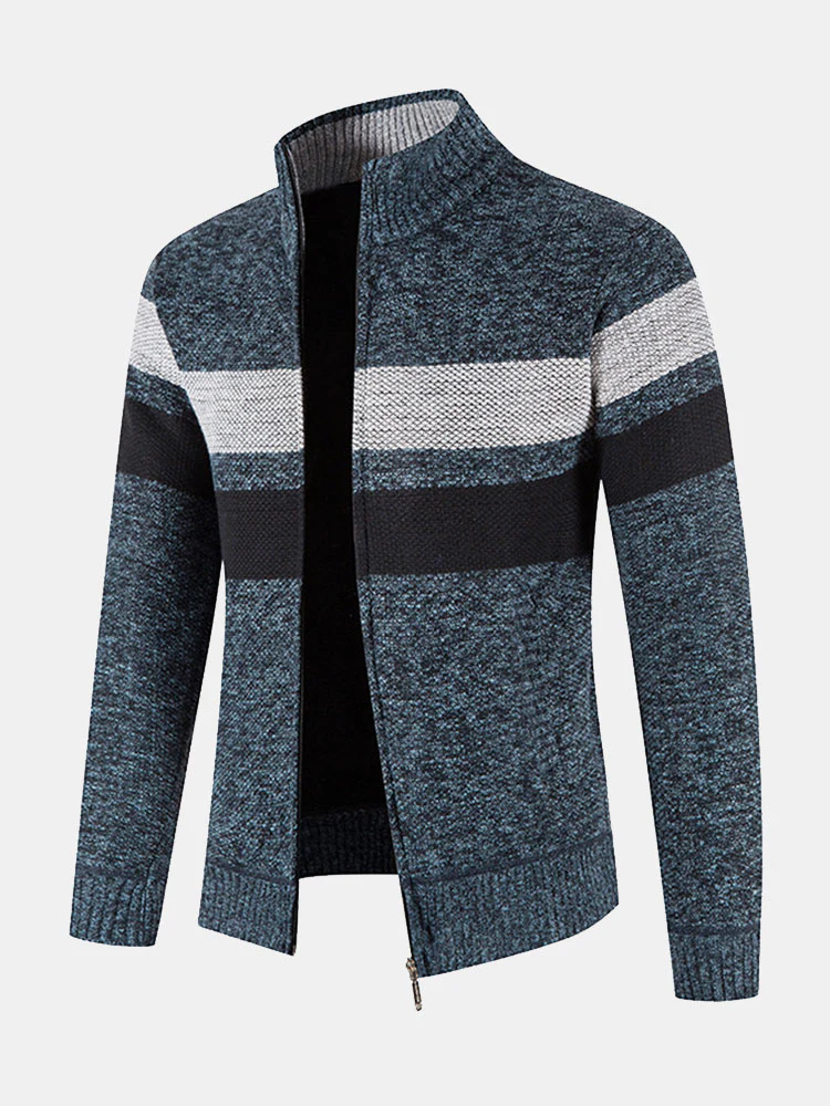 Gestreifter Reißverschluss-Pullover - Image 4
