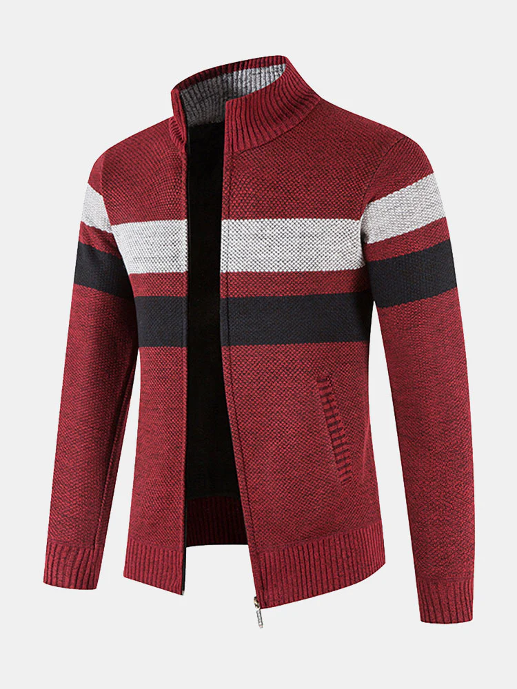 Gestreifter Reißverschluss-Pullover - Image 5