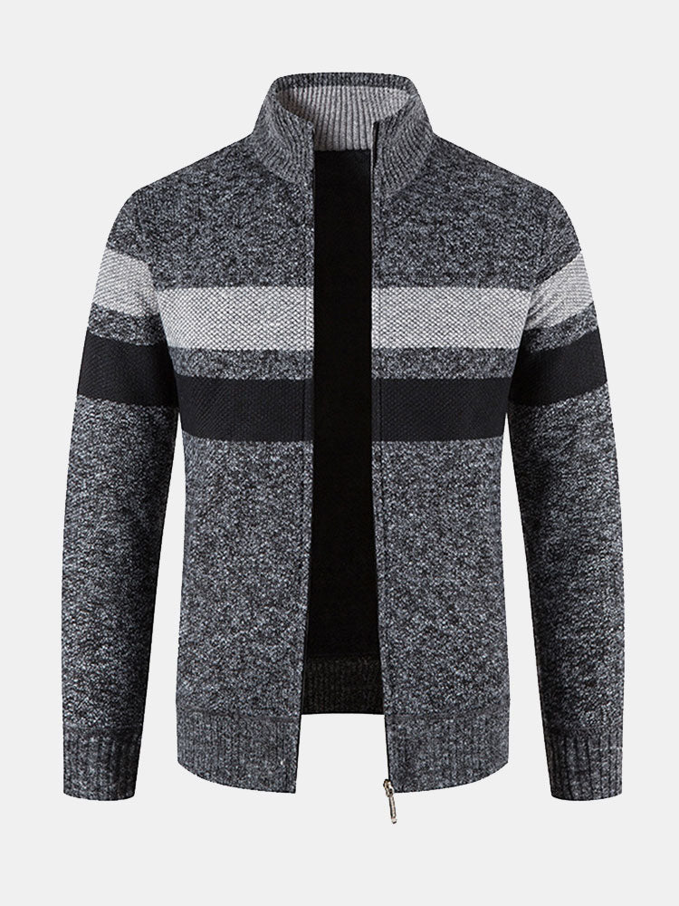 Gestreifter Reißverschluss-Pullover - Image 6