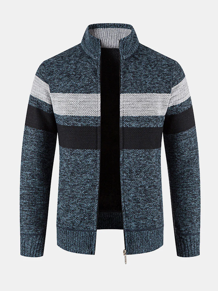 Gestreifter Reißverschluss-Pullover - Image 8