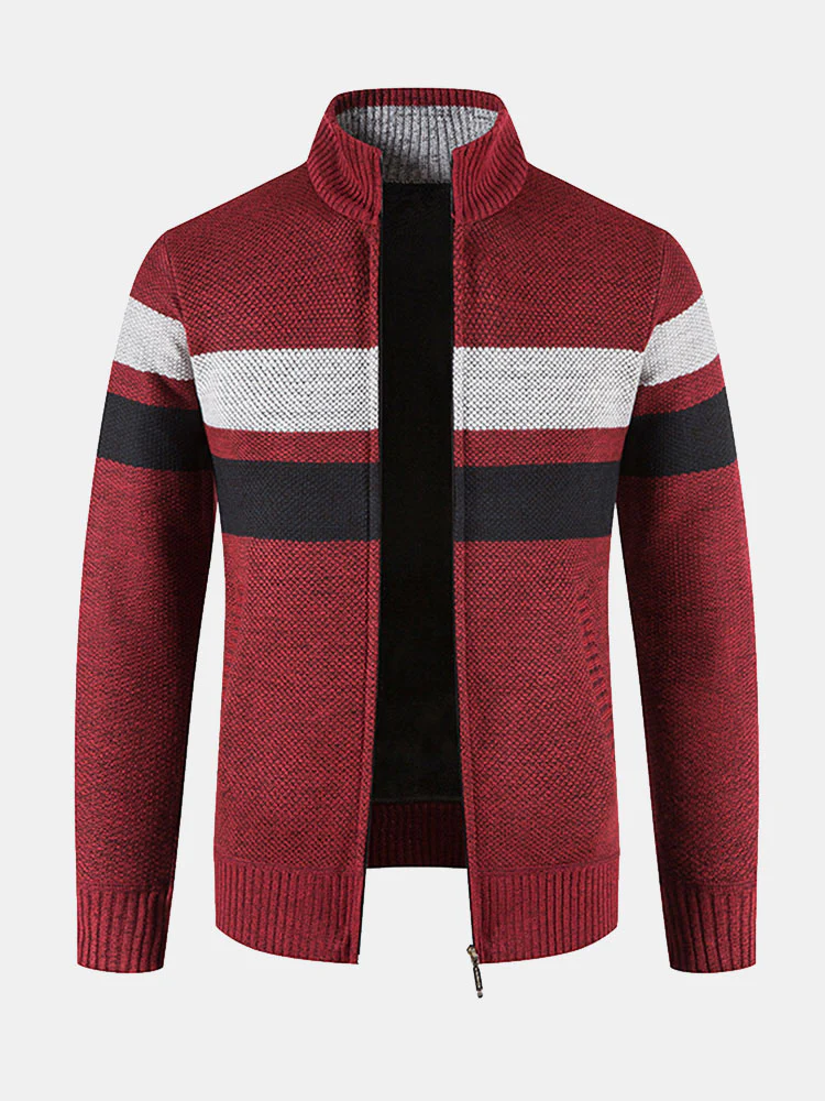 Gestreifter Reißverschluss-Pullover - Image 9