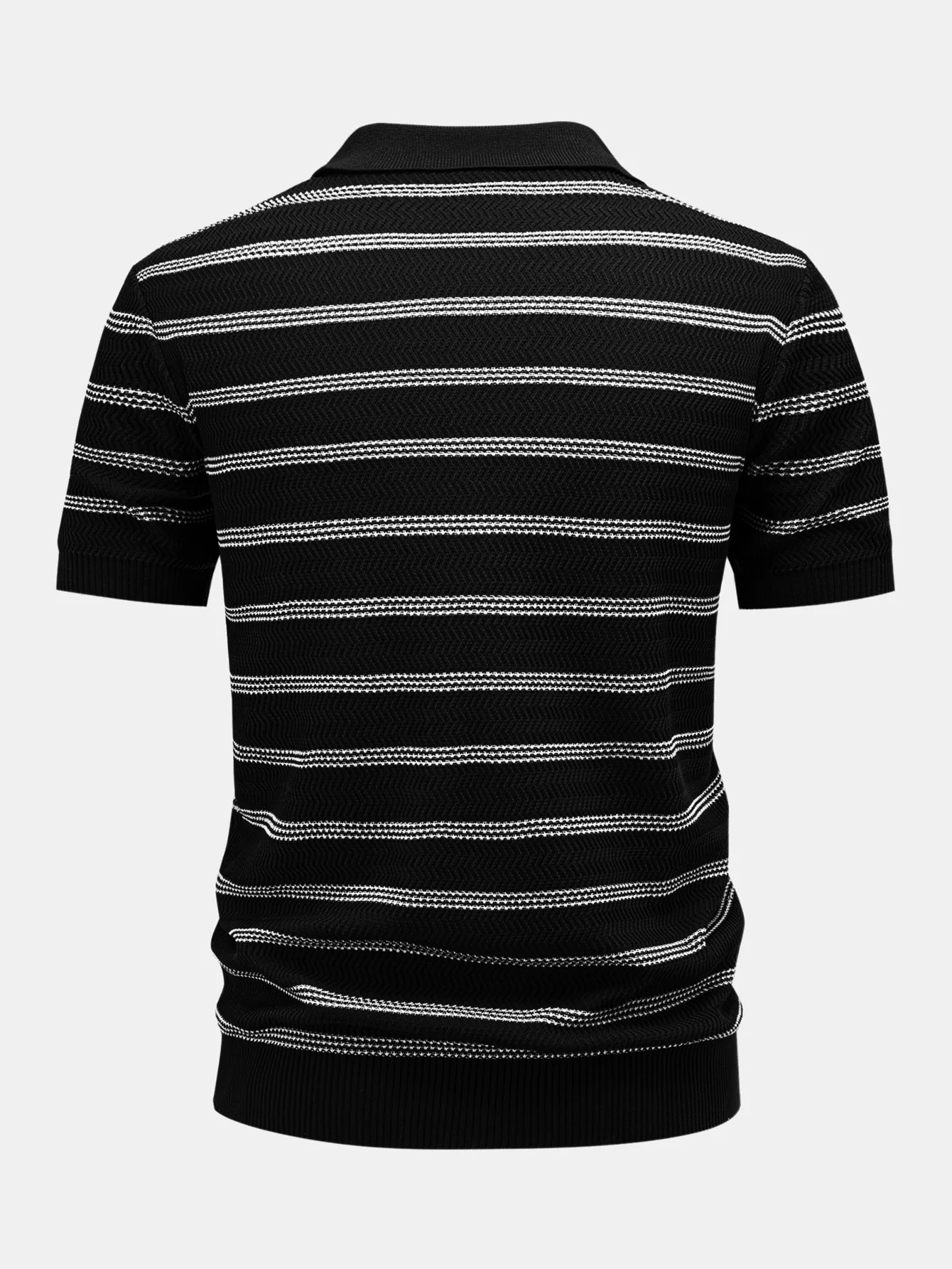 Striped Zipper Knit Polo - Image 10