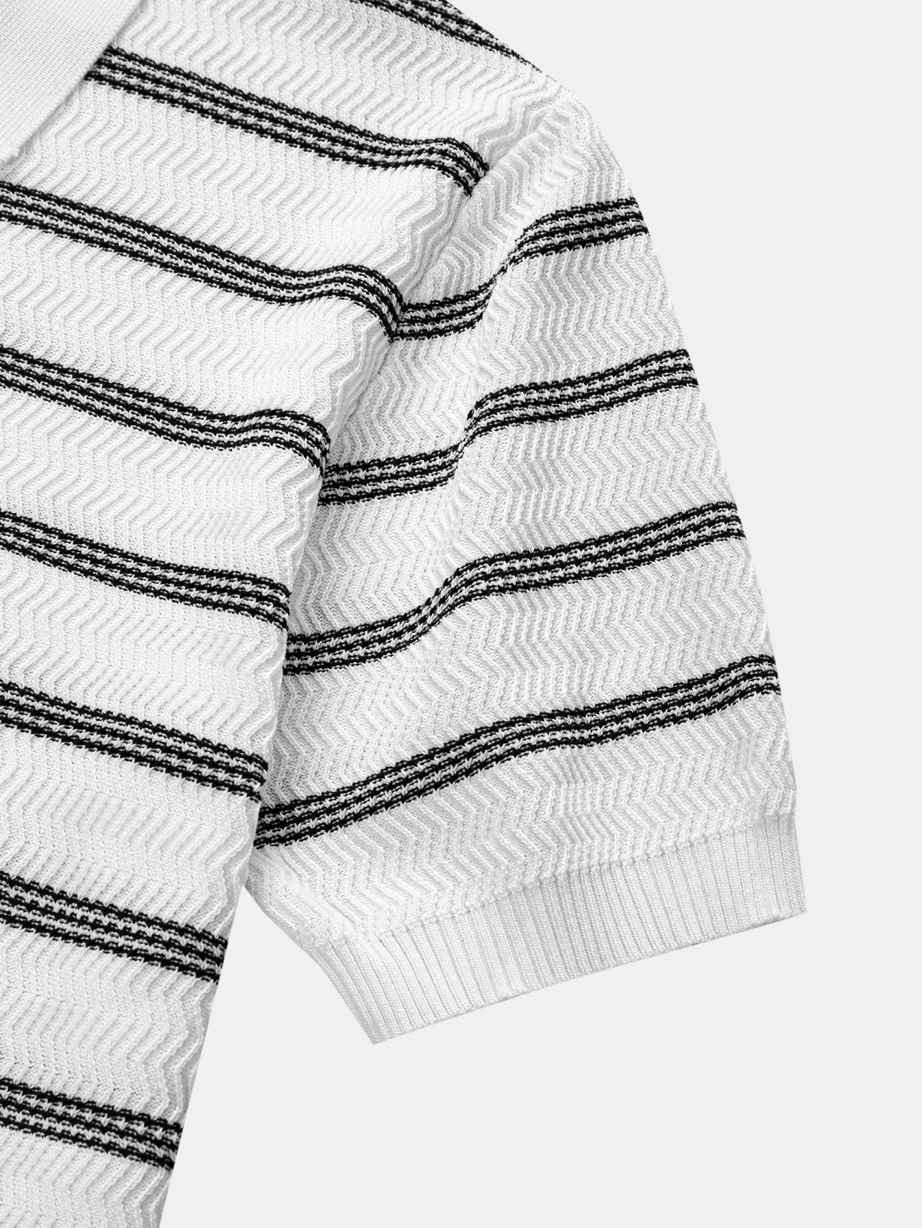 Striped Zipper Knit Polo - Image 12