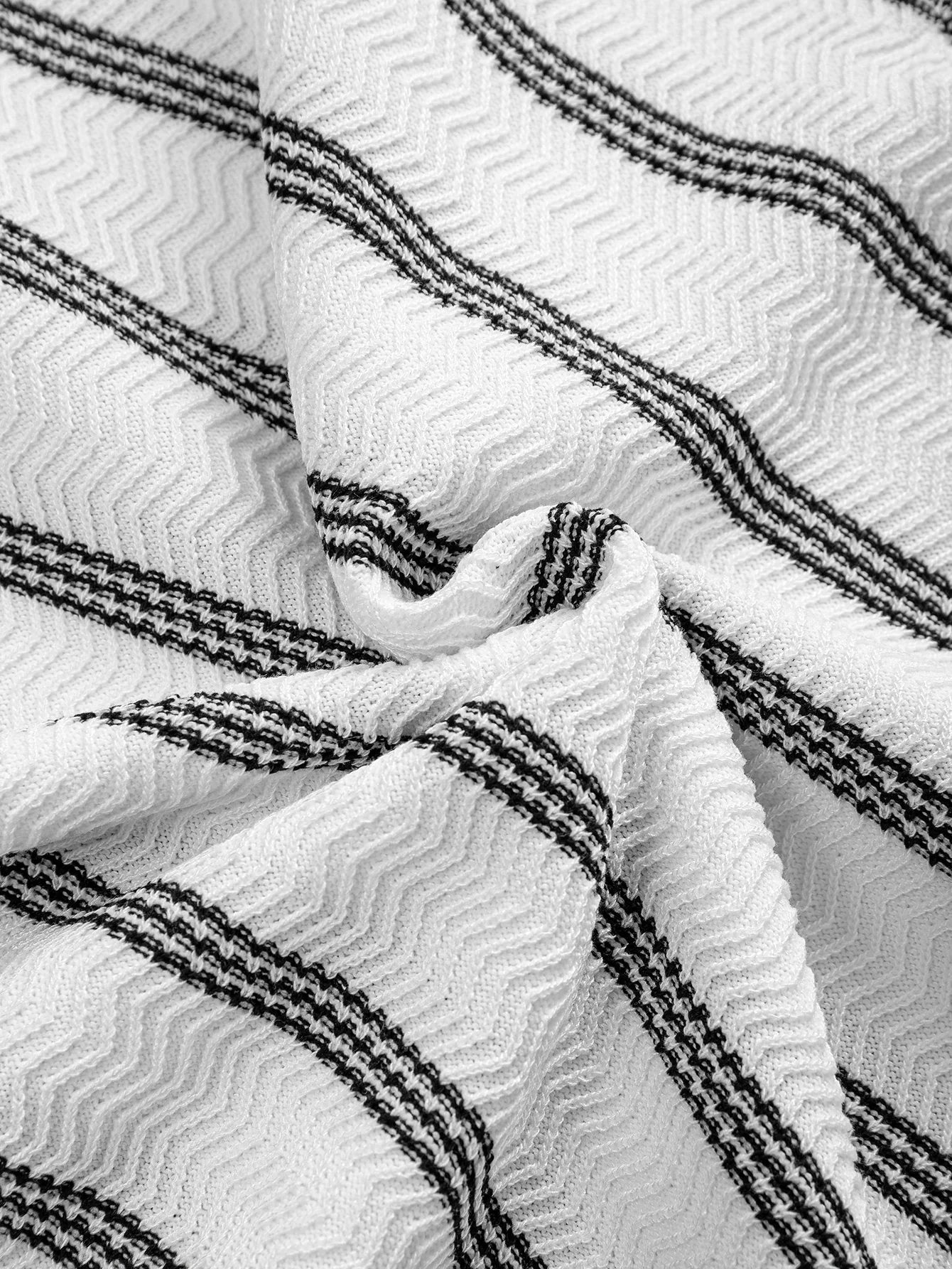 Striped Zipper Knit Polo - Image 13