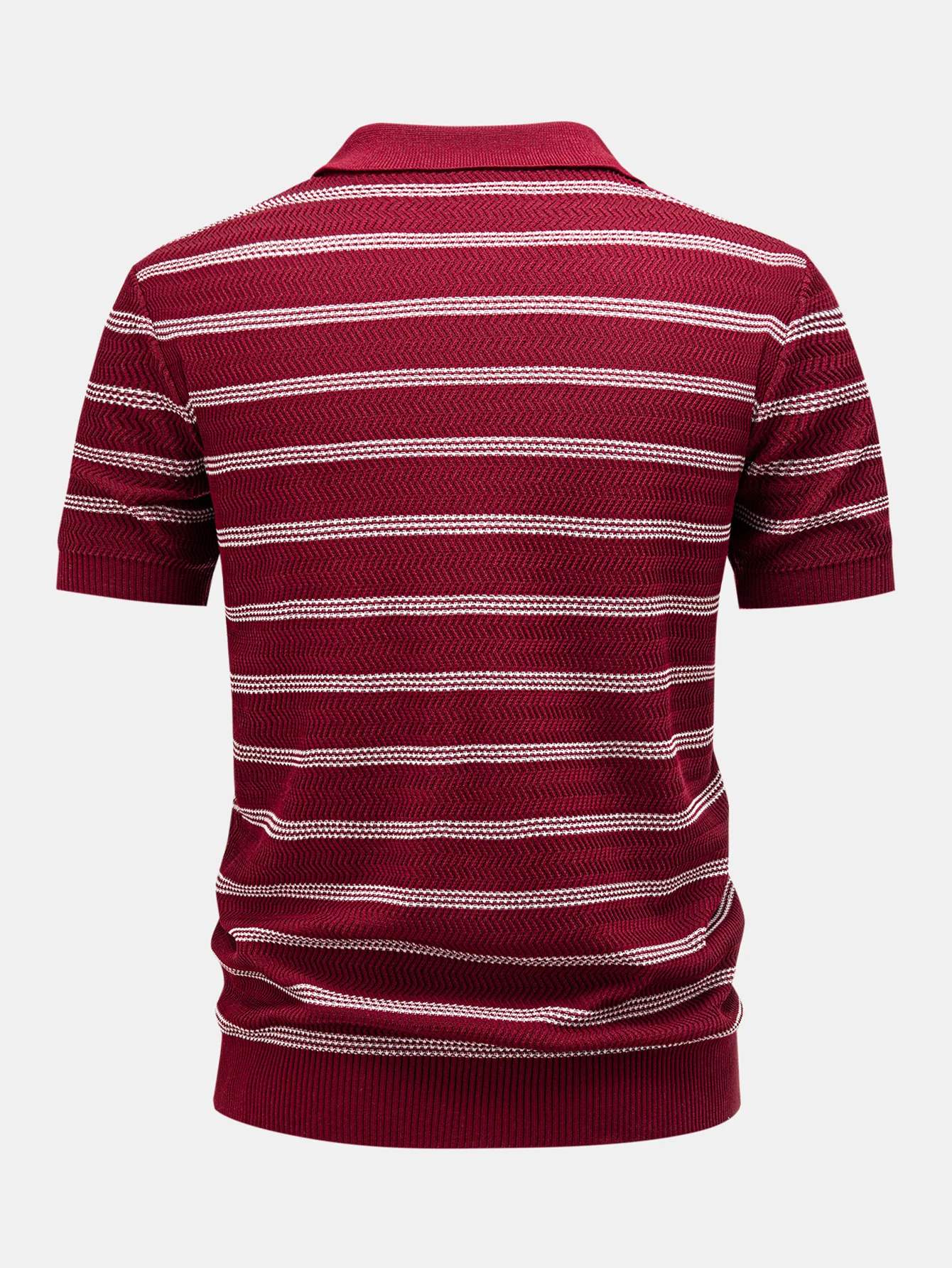 Striped Zipper Knit Polo - Image 6