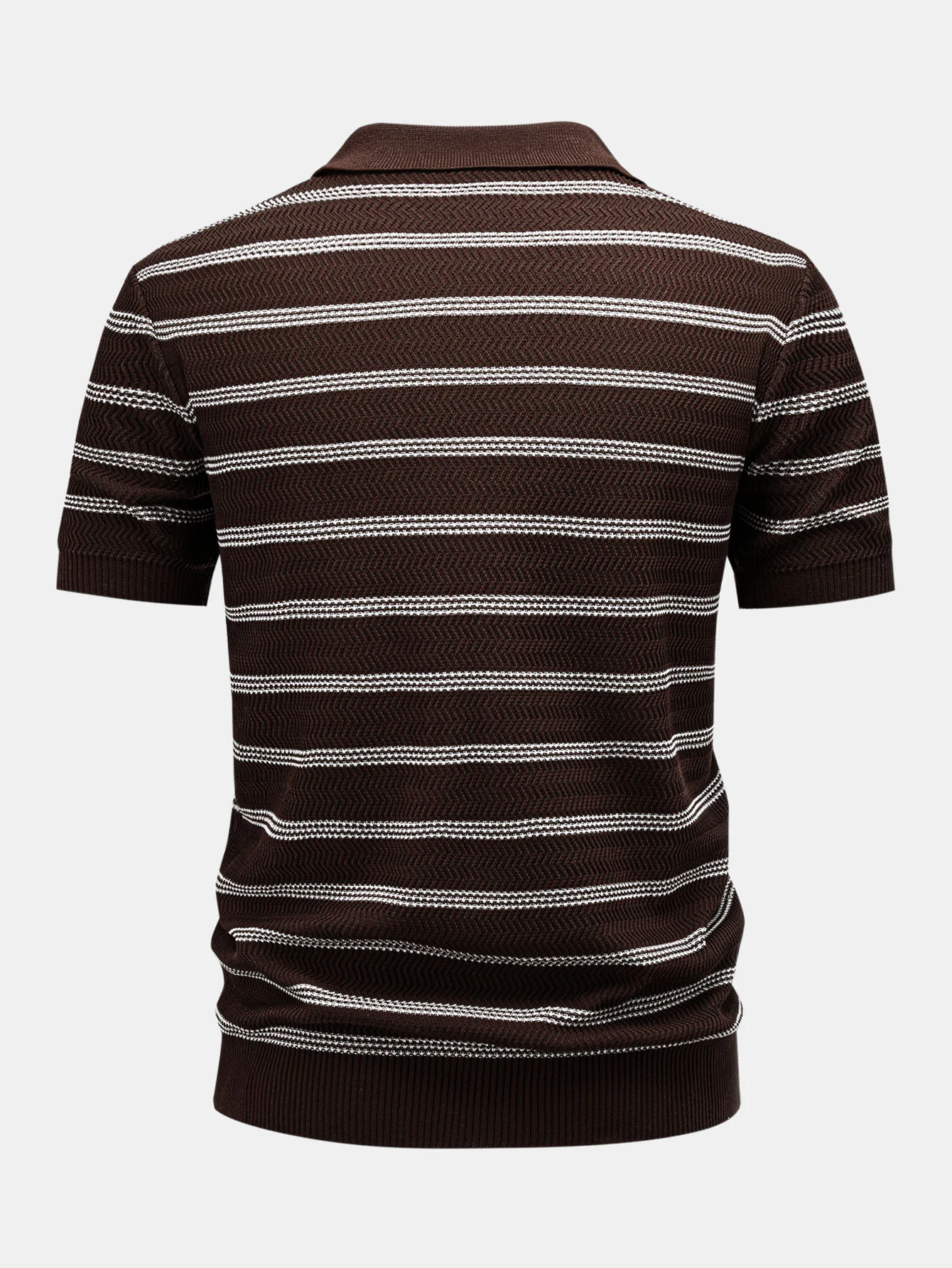 Striped Zipper Knit Polo - Image 8
