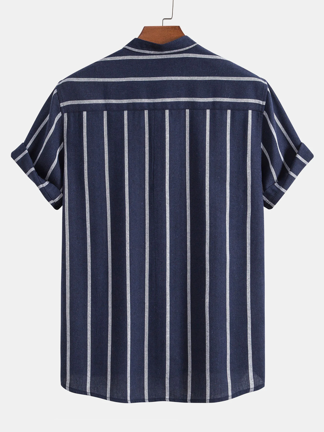 Streifen Baumwolle Henley Shirts - Image 3