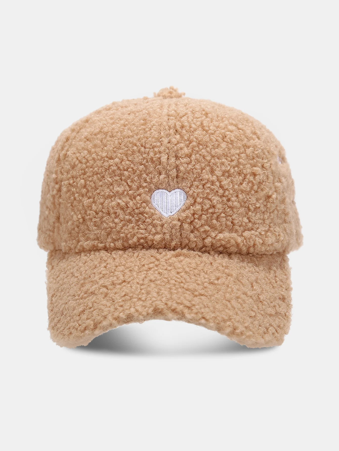 Stylish Plush Baseball Cap With Heart And Letter Embroidery - Image 6