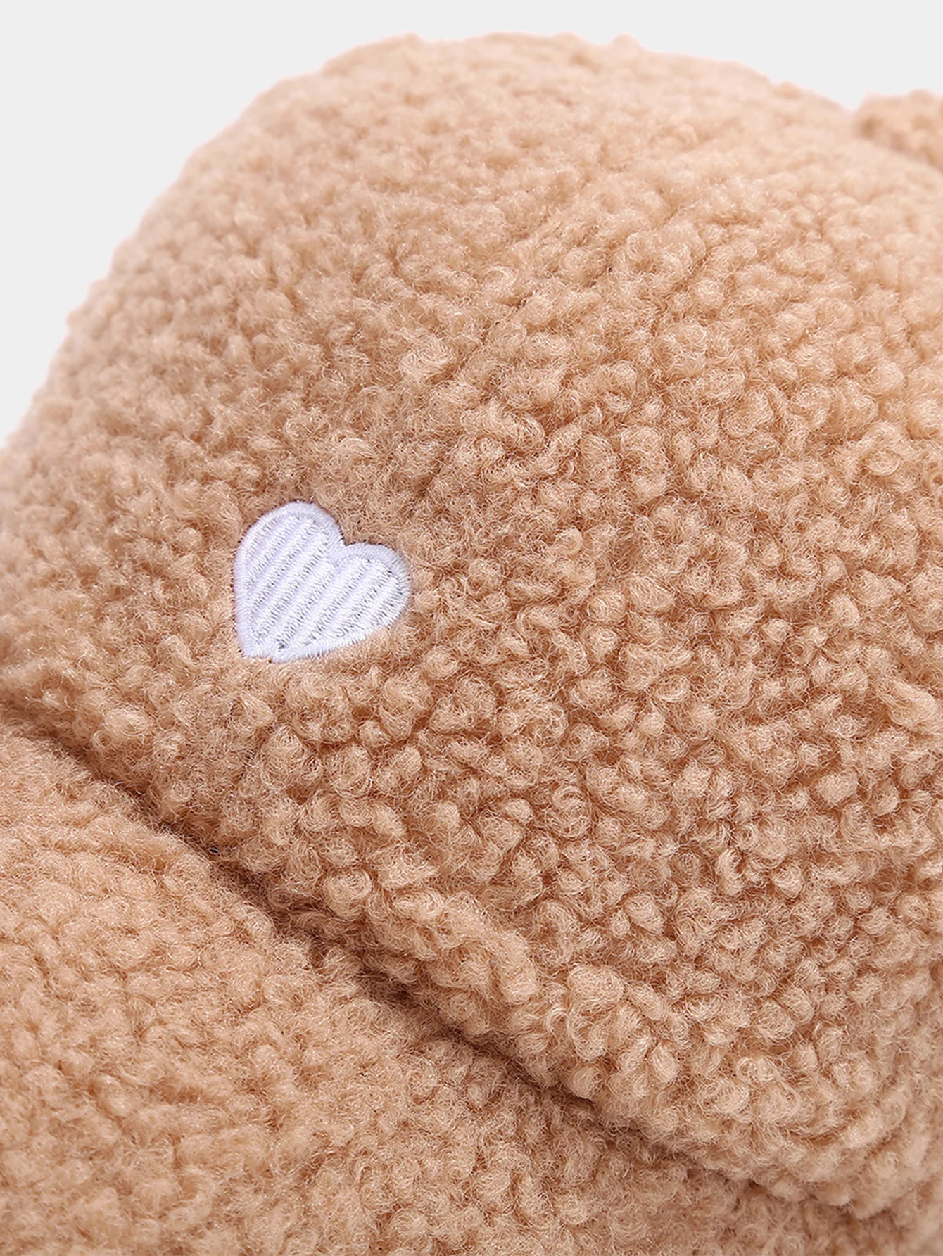 Stylish Plush Baseball Cap With Heart And Letter Embroidery - Image 9