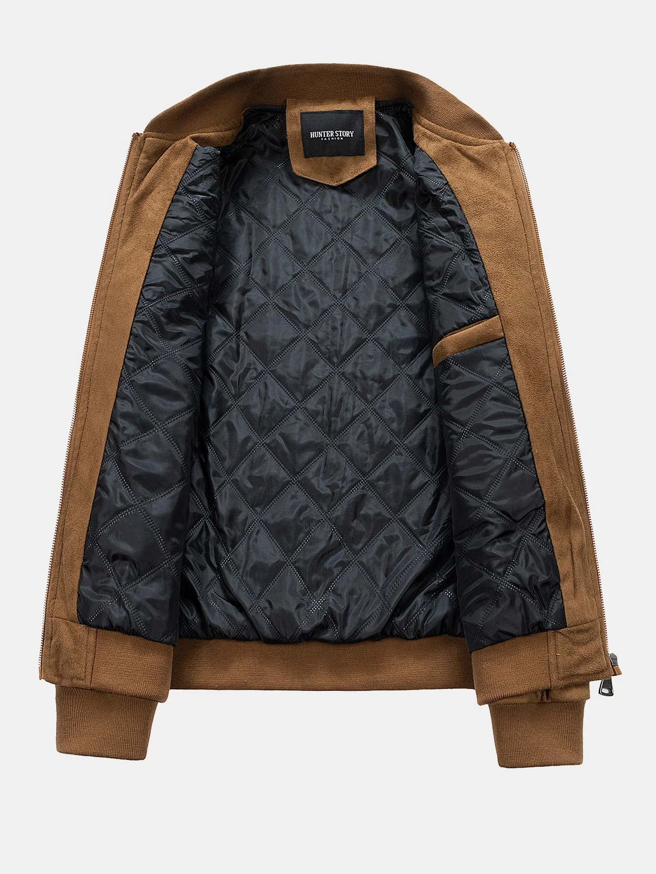 Wildleder-Bomberjacke mit gestepptem Futter - Image 9