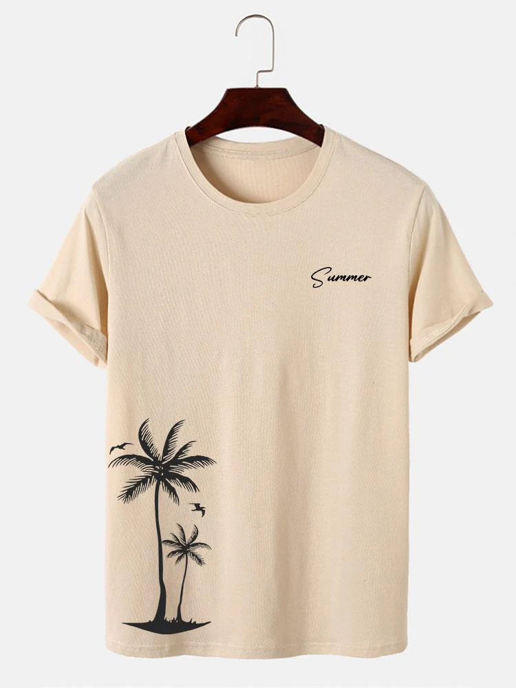 Sommer Palmenbaum Druck T-Shirt