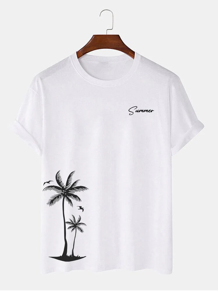 Sommer Palmenbaum Druck T-Shirt - Image 4