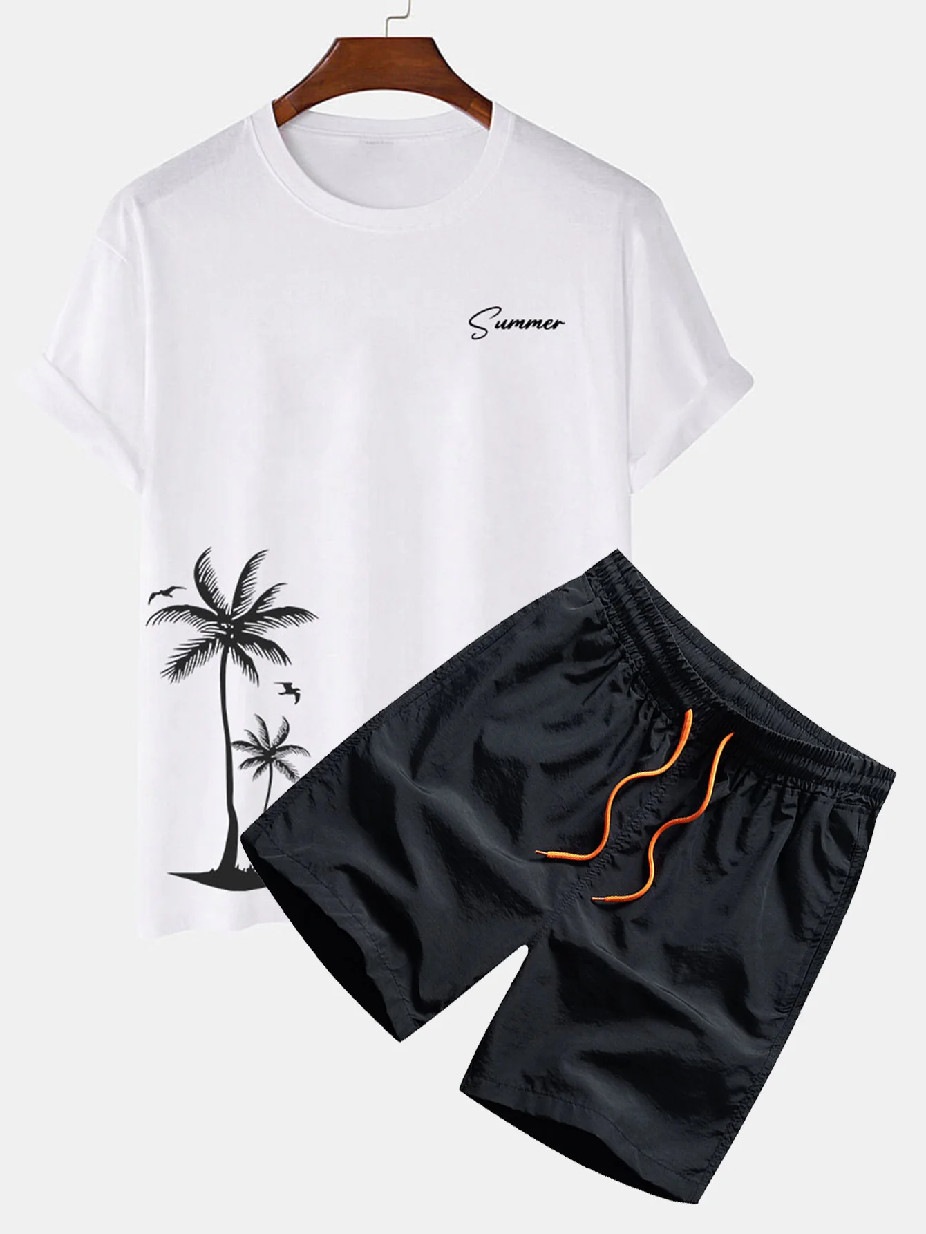 Sommer Palmenbaum Druck T-Shirt & Badehose - Image 2