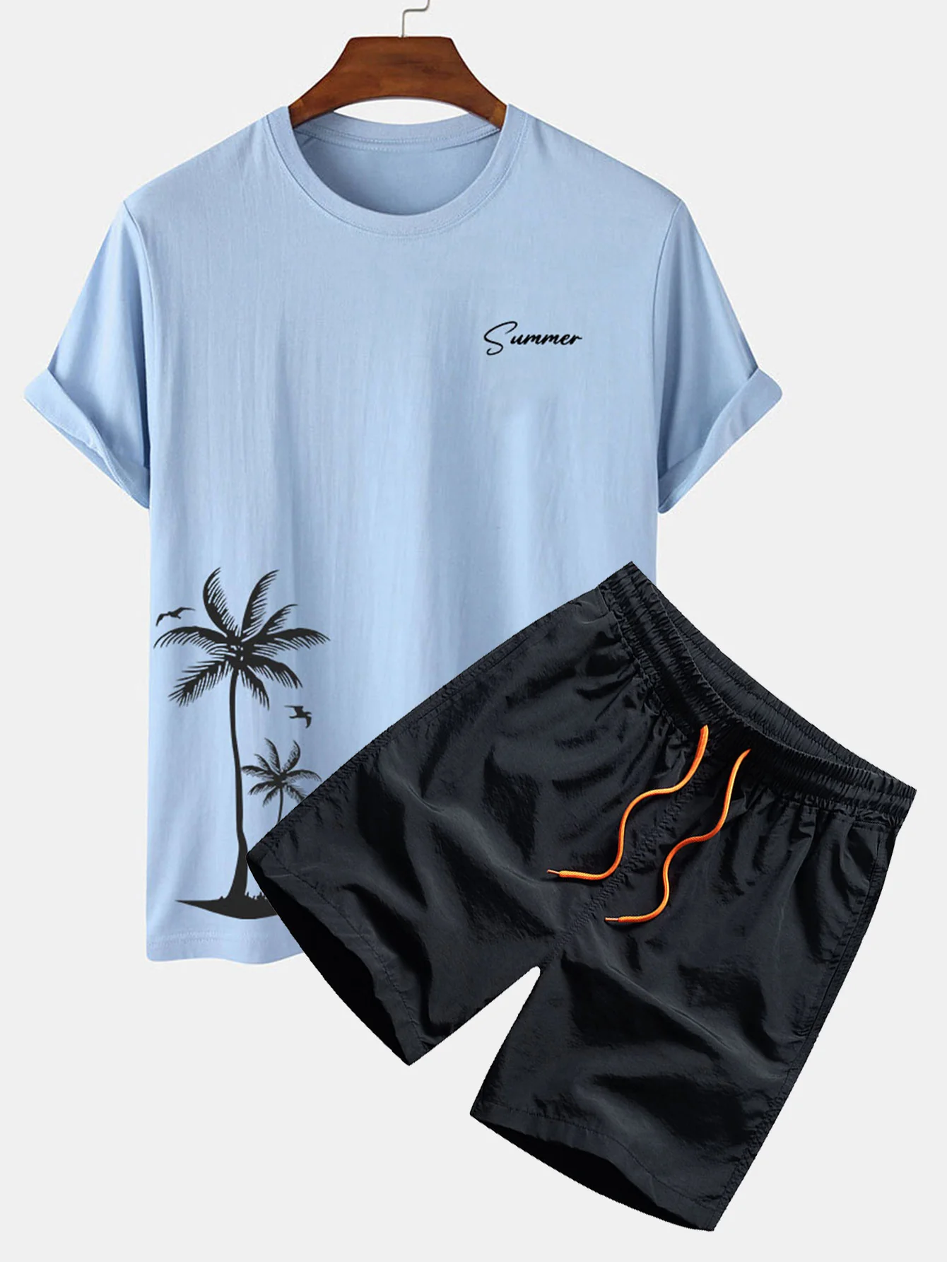 Sommer Palmenbaum Druck T-Shirt & Badehose - Image 3