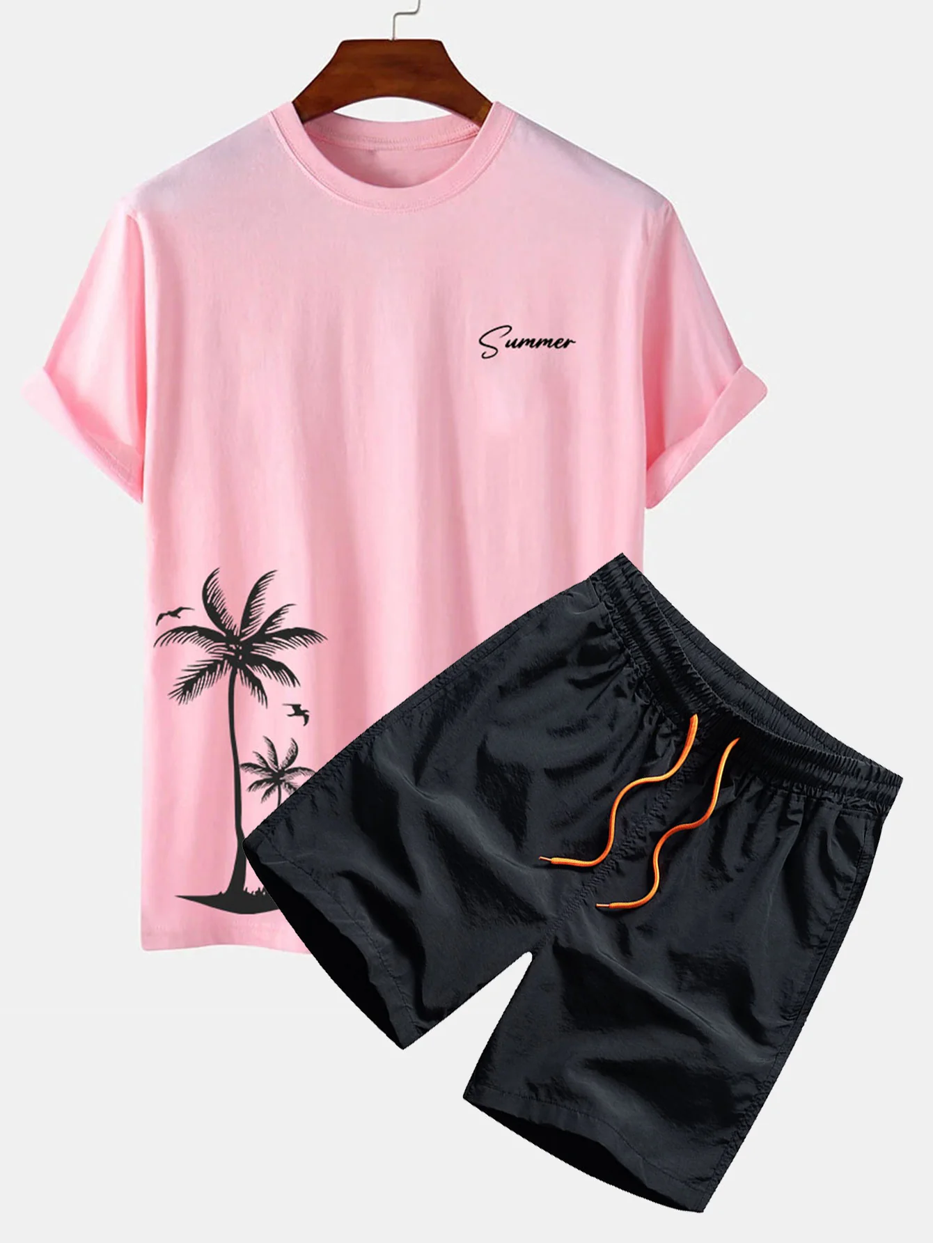 Sommer Palmenbaum Druck T-Shirt & Badehose - Image 4