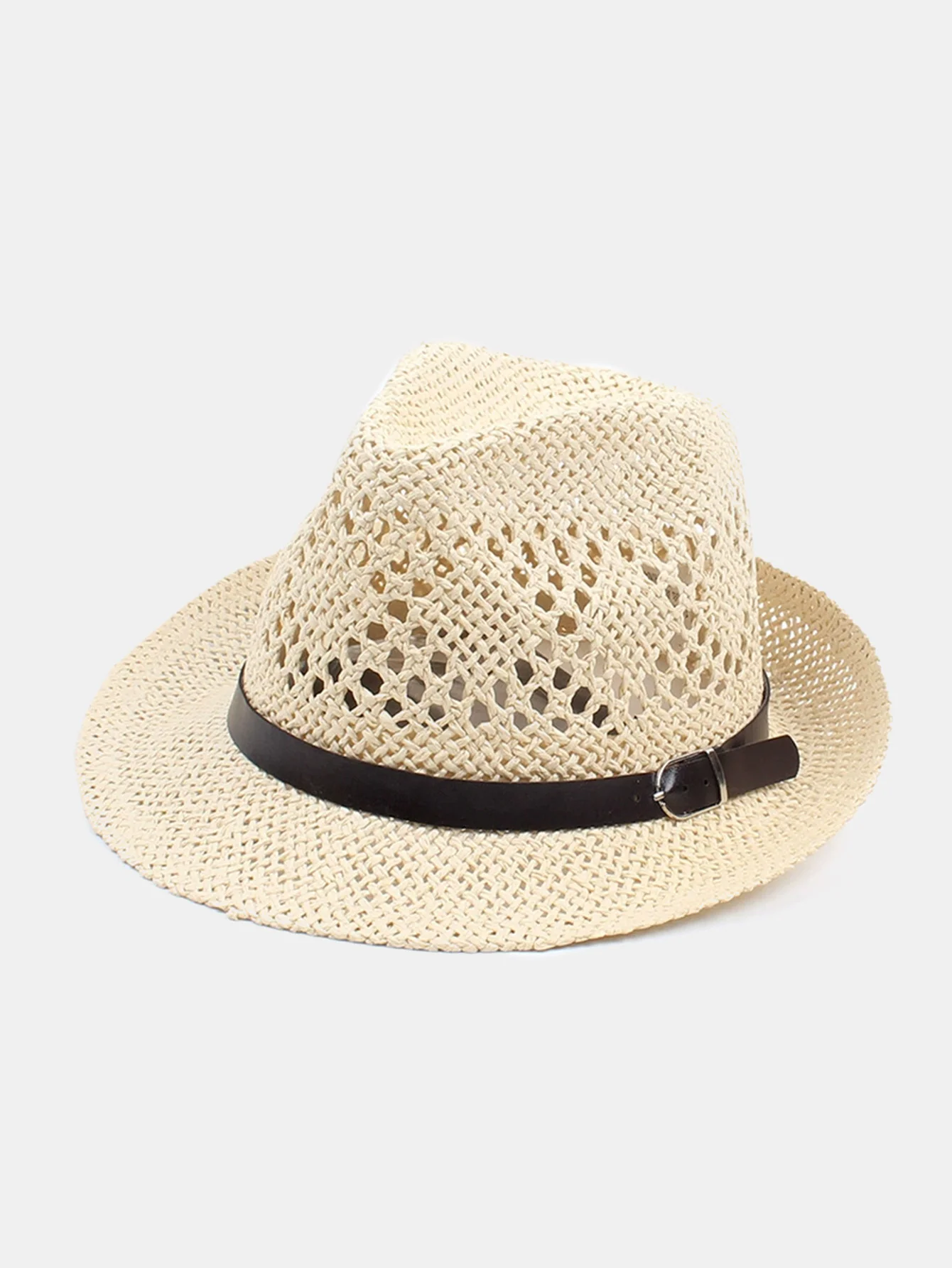 Sommer Vielseitiger Lässiger Paar Hohler Britischer Stil Strohhut - Image 3