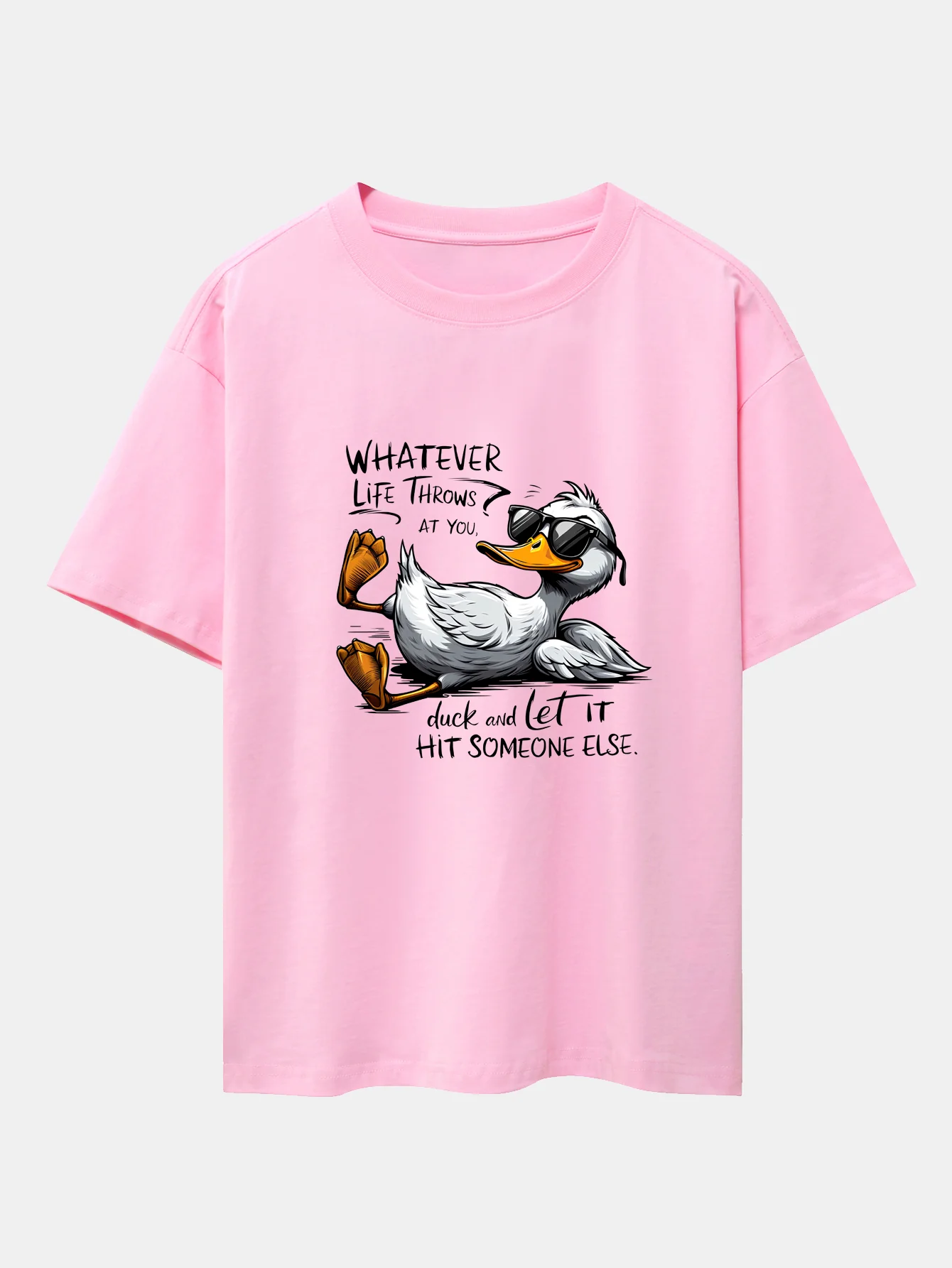 Sonnenbrillen Gans Druck Drop-Shoulder Oversize T-Shirt - Image 12
