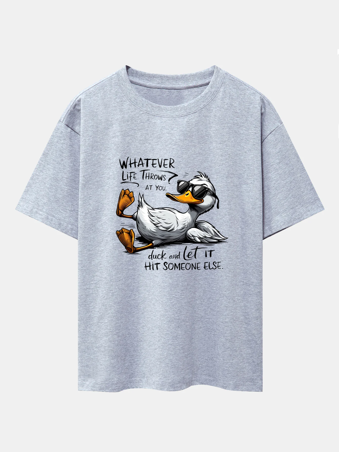 Sonnenbrillen Gans Druck Drop-Shoulder Oversize T-Shirt - Image 13