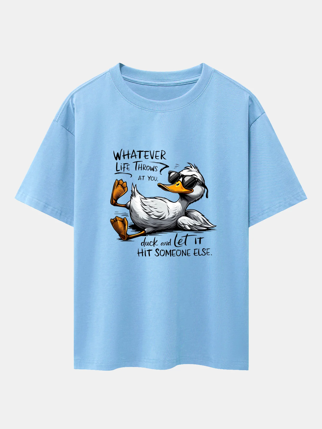 Sonnenbrillen Gans Druck Drop-Shoulder Oversize T-Shirt - Image 14