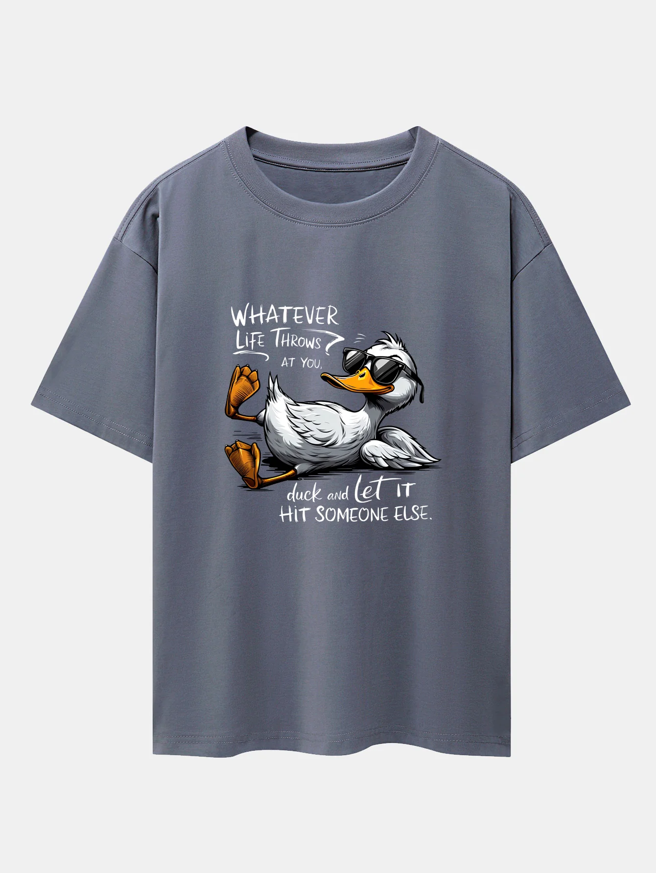 Sonnenbrillen Gans Druck Drop-Shoulder Oversize T-Shirt - Image 6