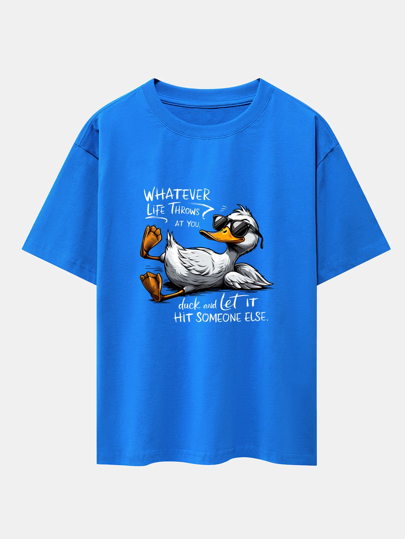 Sonnenbrillen Gans Druck Drop-Shoulder Oversize T-Shirt - Image 7