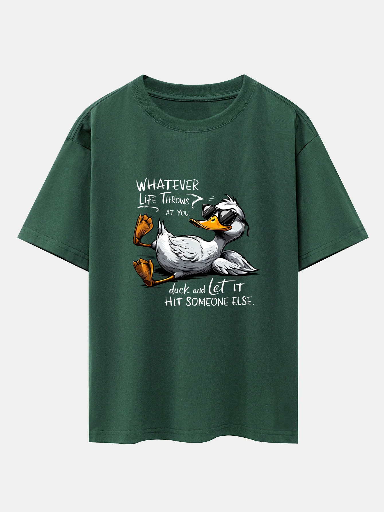 Sonnenbrillen Gans Druck Drop-Shoulder Oversize T-Shirt - Image 9