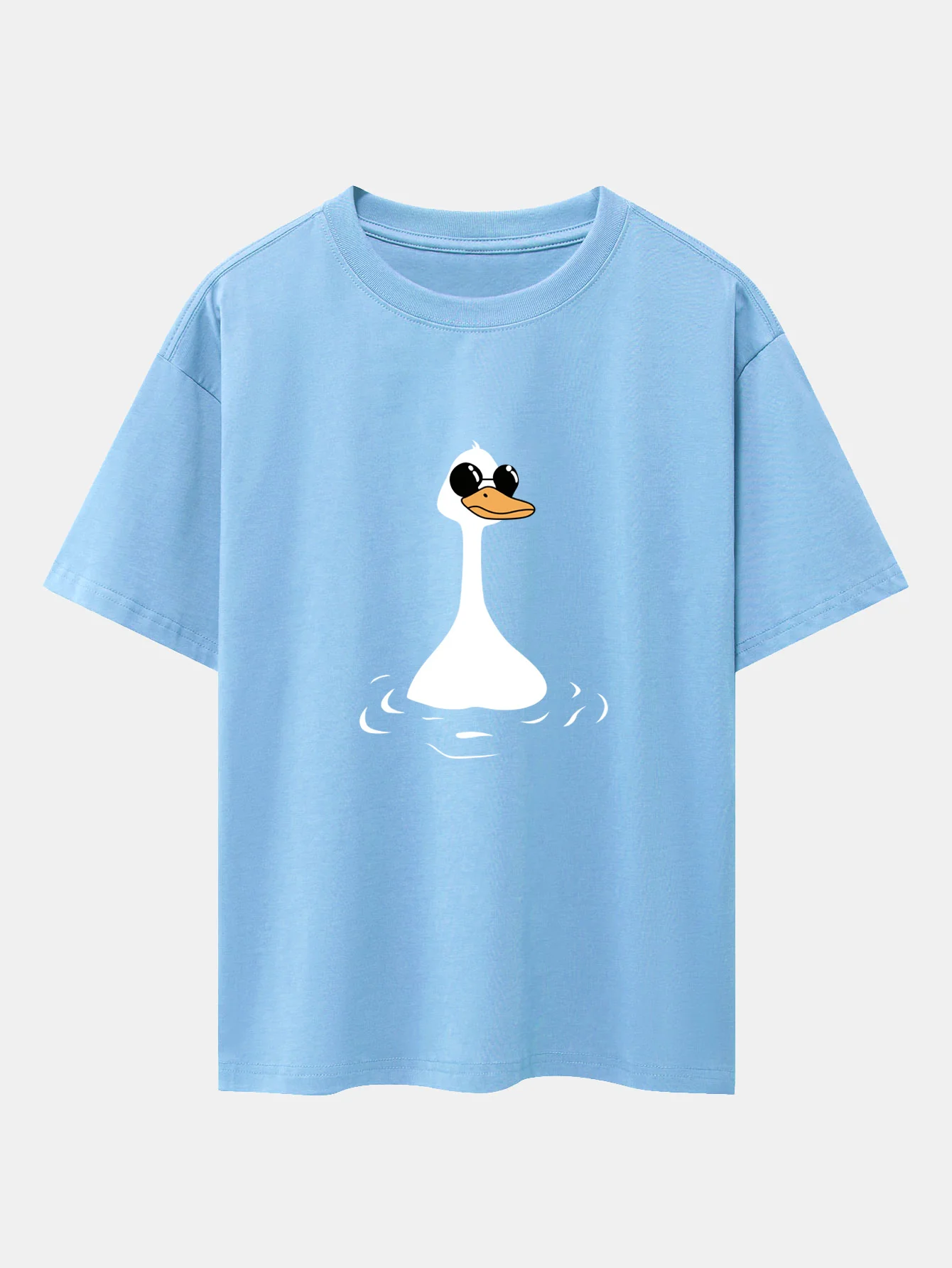 Sonnenbrillen Gans Print Drop Shoulder Oversize T-Shirt