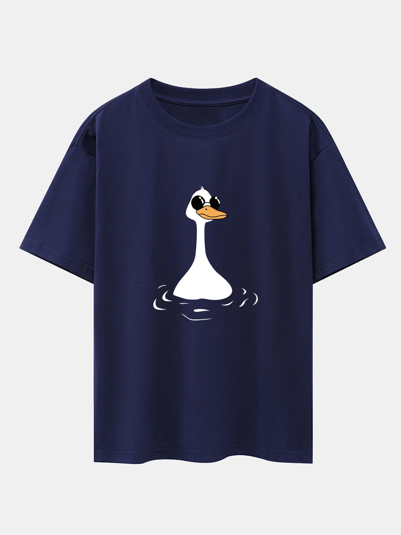 Sonnenbrillen Gans Print Drop Shoulder Oversize T-Shirt - Image 10