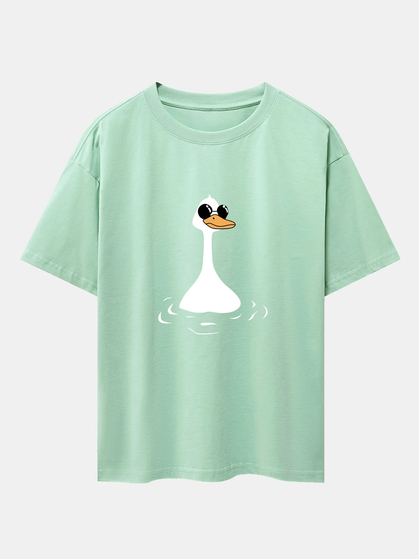 Sonnenbrillen Gans Print Drop Shoulder Oversize T-Shirt - Image 12
