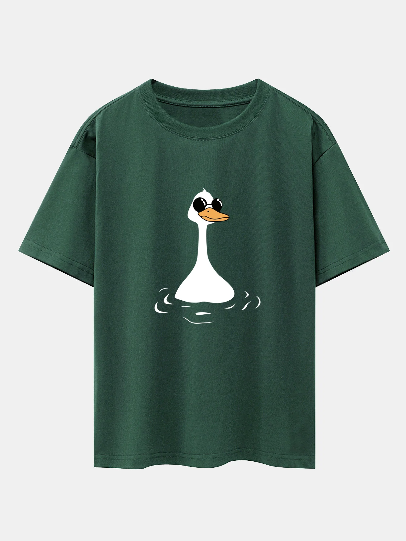 Sonnenbrillen Gans Print Drop Shoulder Oversize T-Shirt - Image 5