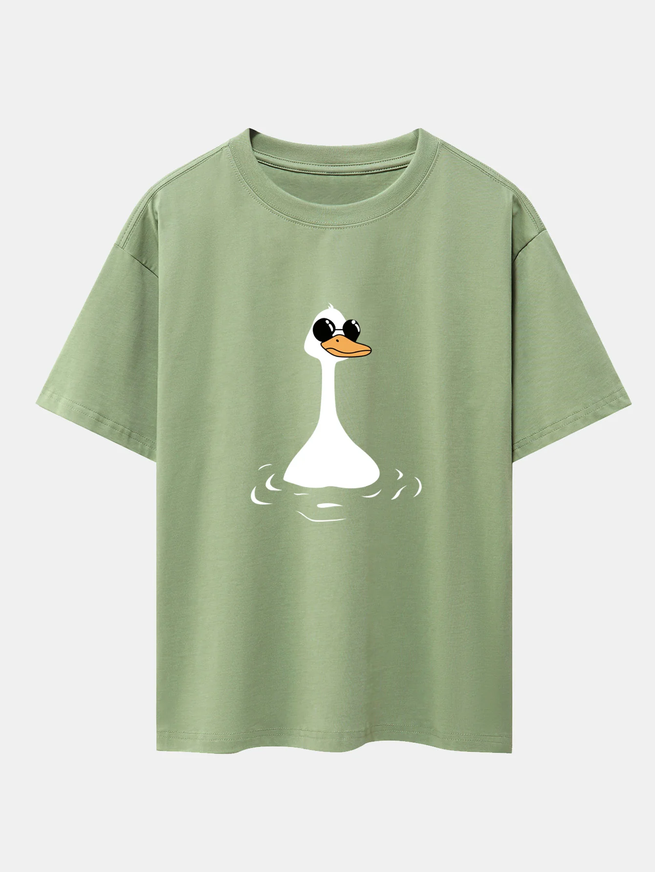 Sonnenbrillen Gans Print Drop Shoulder Oversize T-Shirt - Image 9