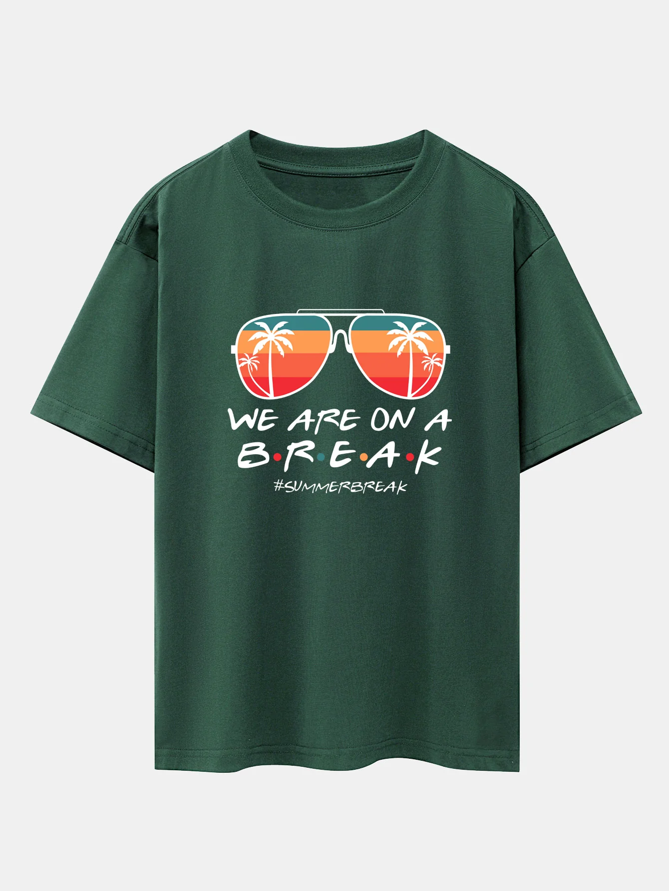 Sonnenbrille Palm Tree Print Oversize T-Shirt mit überschnittenen Schultern - Image 10