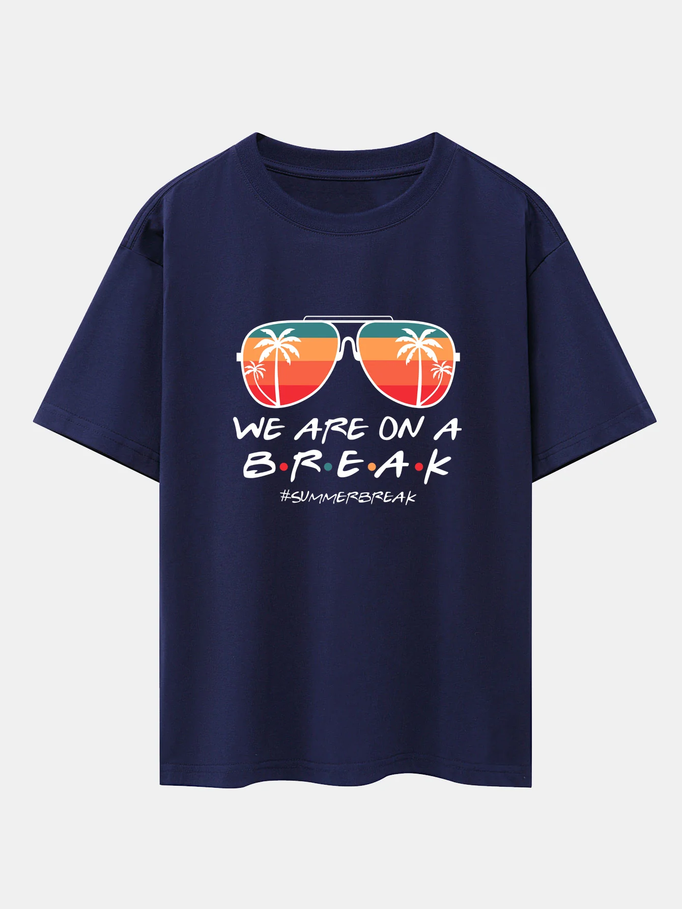 Sonnenbrille Palm Tree Print Oversize T-Shirt mit überschnittenen Schultern - Image 12