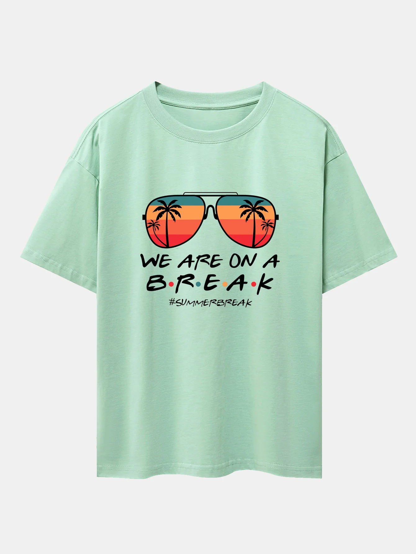 Sonnenbrille Palm Tree Print Oversize T-Shirt mit überschnittenen Schultern - Image 13