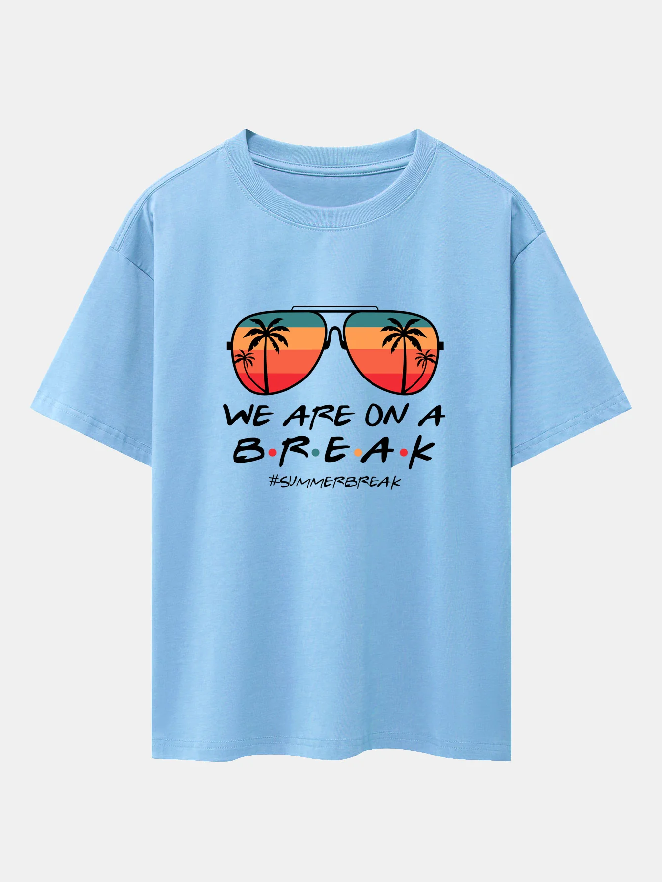 Sonnenbrille Palm Tree Print Oversize T-Shirt mit überschnittenen Schultern - Image 14