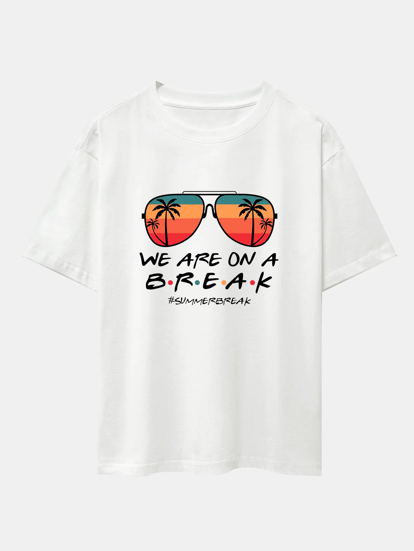Sonnenbrille Palm Tree Print Oversize T-Shirt mit überschnittenen Schultern - Image 2