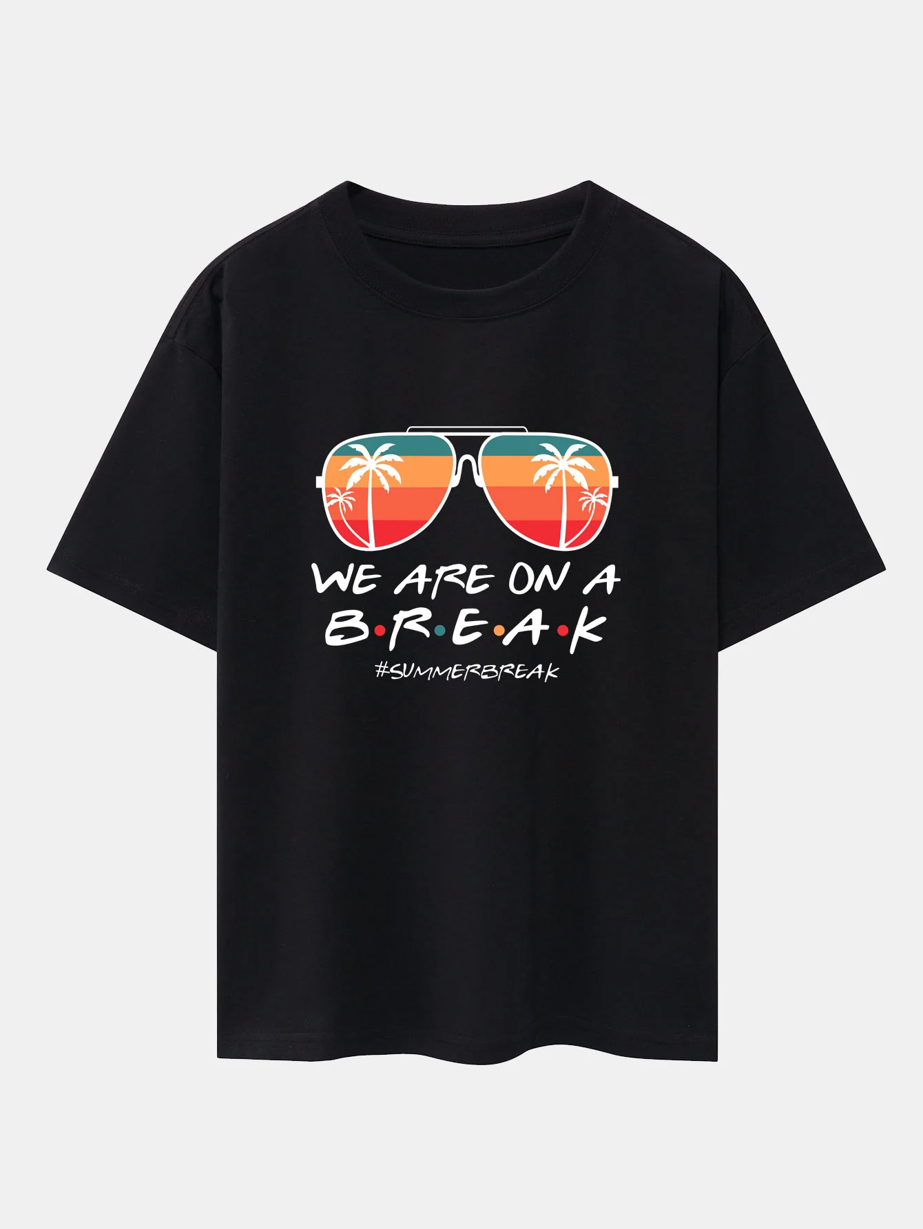 Sonnenbrille Palm Tree Print Oversize T-Shirt mit überschnittenen Schultern - Image 3