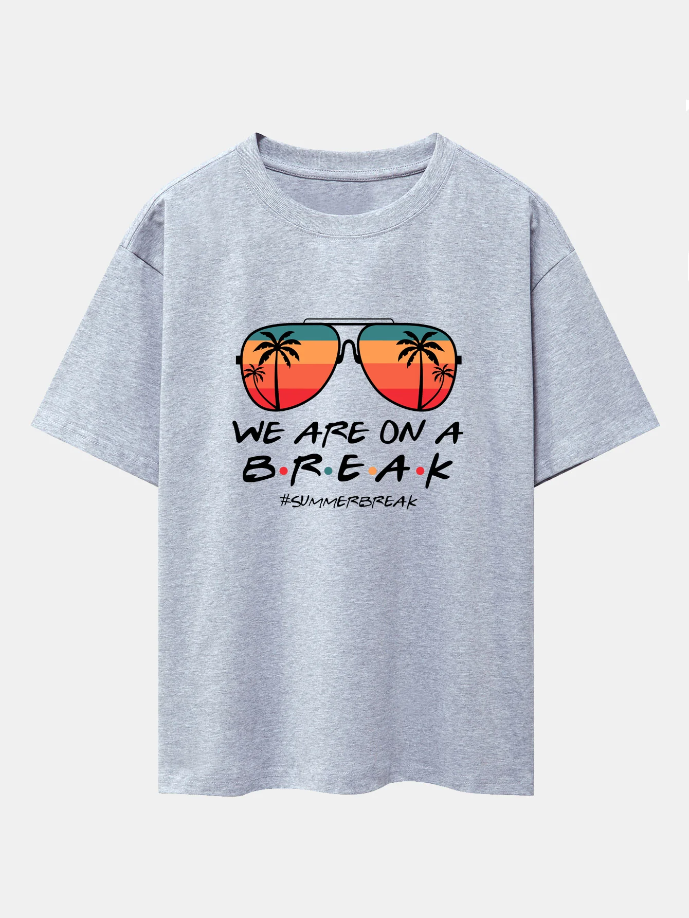 Sonnenbrille Palm Tree Print Oversize T-Shirt mit überschnittenen Schultern - Image 4