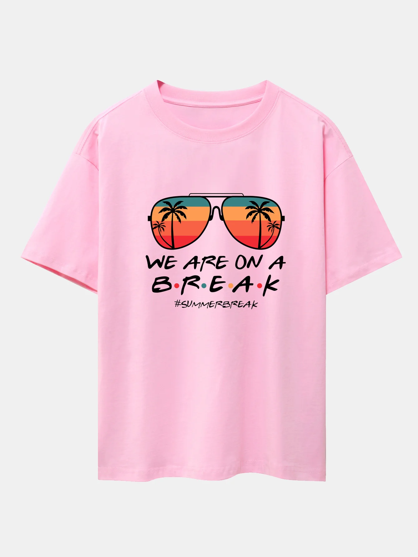 Sonnenbrille Palm Tree Print Oversize T-Shirt mit überschnittenen Schultern - Image 5