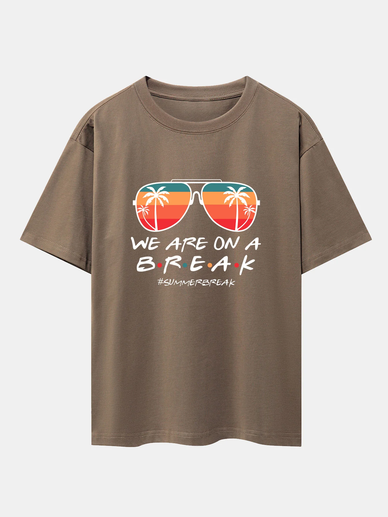 Sonnenbrille Palm Tree Print Oversize T-Shirt mit überschnittenen Schultern - Image 6