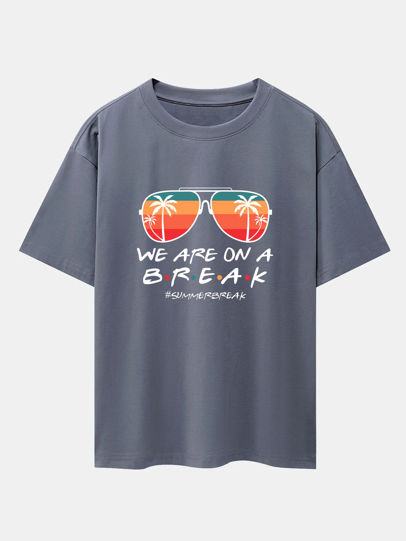 Sonnenbrille Palm Tree Print Oversize T-Shirt mit überschnittenen Schultern - Image 7