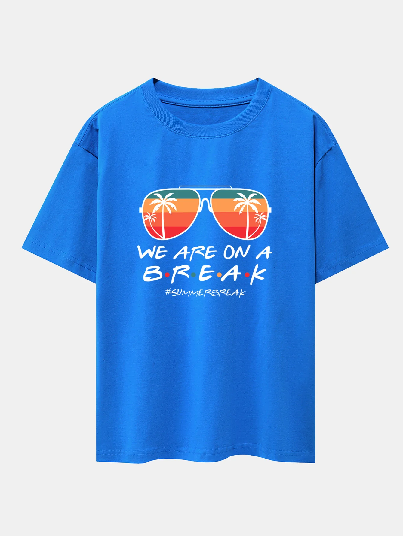 Sonnenbrille Palm Tree Print Oversize T-Shirt mit überschnittenen Schultern - Image 8