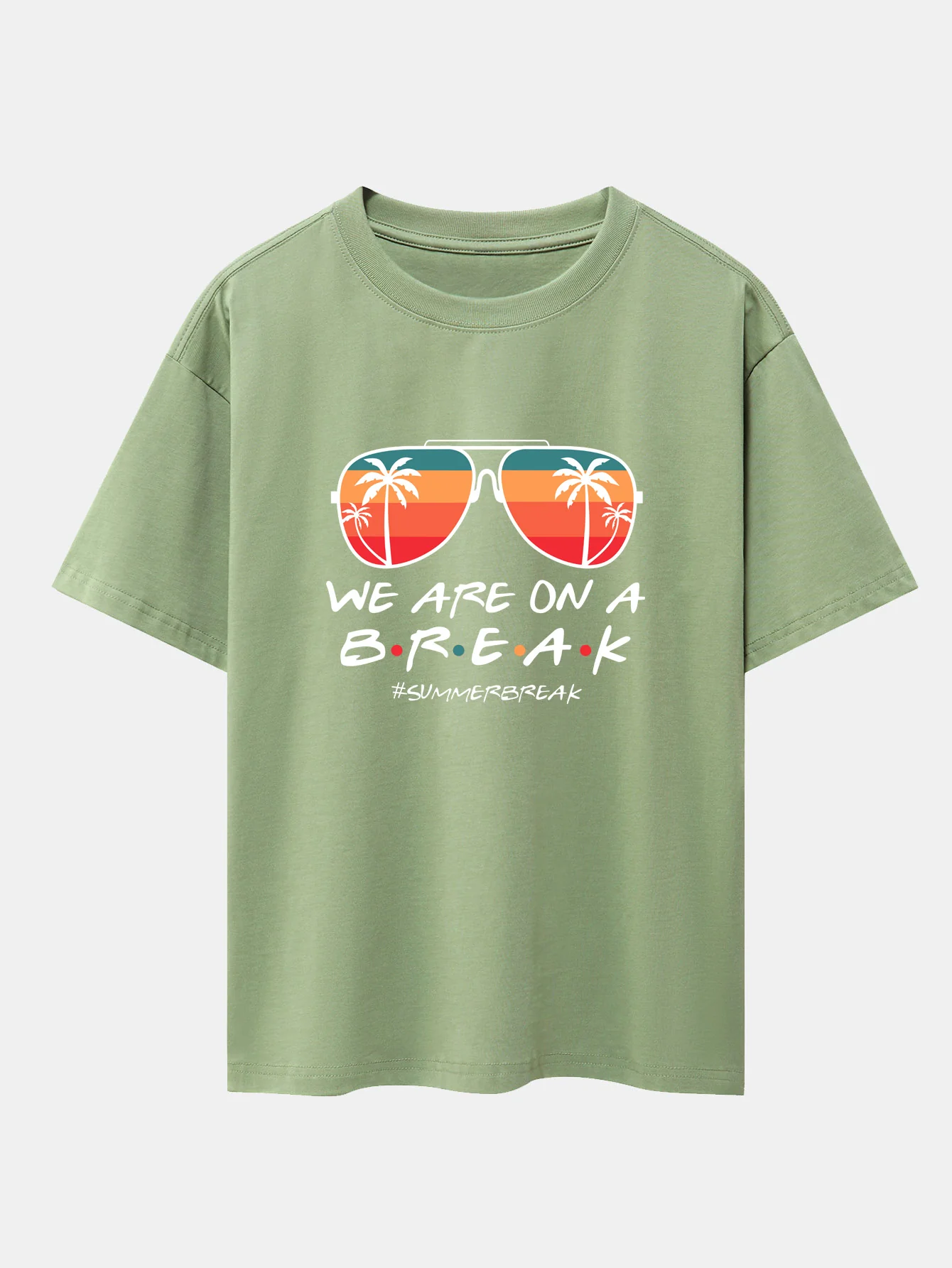 Sonnenbrille Palm Tree Print Oversize T-Shirt mit überschnittenen Schultern - Image 9