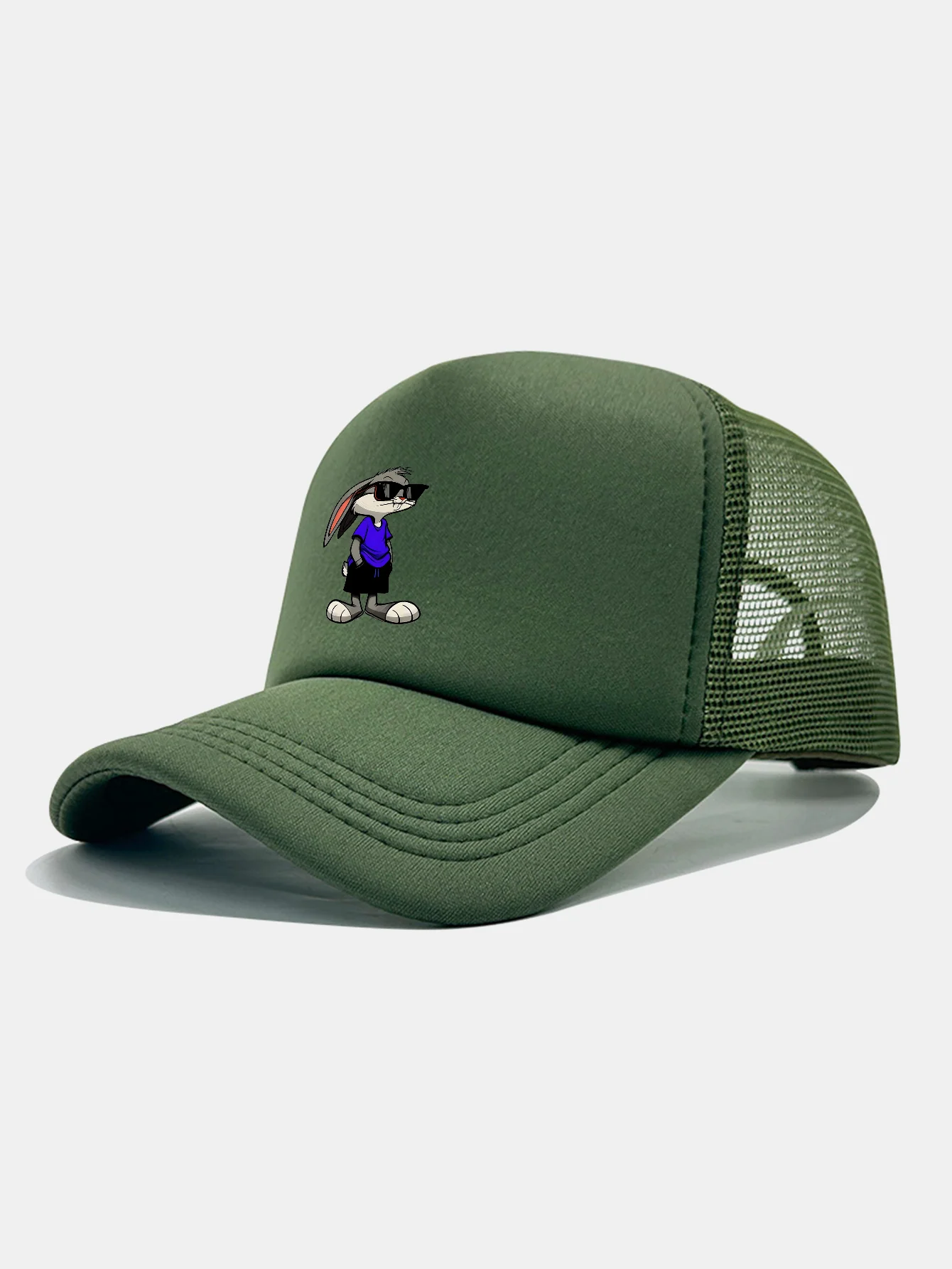 Sunglasses Rabbit Print Mesh Baseball Cap - Image 10