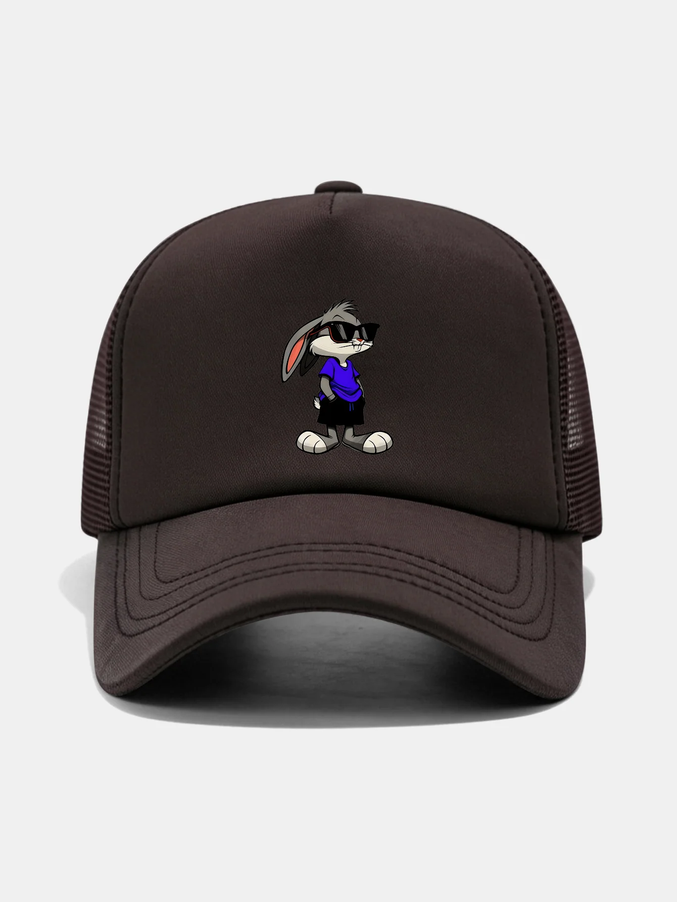 Sunglasses Rabbit Print Mesh Baseball Cap - Image 11